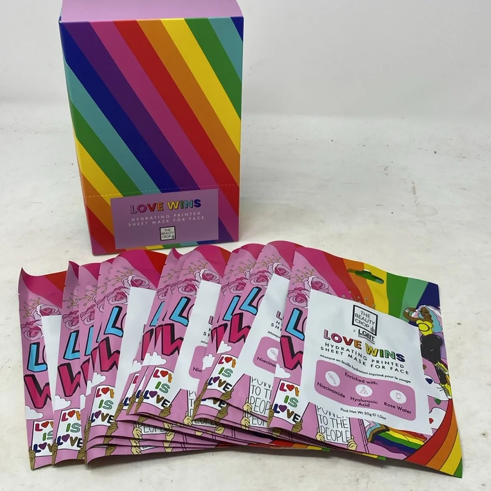 Hydrating Printed Sheet Mask for Face -Love Wins Pride 1 Box (includes 12 Masks)